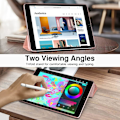 Miniatyrbillede 5 af 7: Etui til iPad 9/8/7. generation 2021/ 2020/2019, Blødt Gennemsigtigt TPU Frostbagpanel Slank iPad 10,2 tommer Etui med Stativ, Automatisk Vågen/Søvn(A)