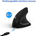 Miniatyrbild 5 av 5: Ergonomisk Mus, Vertikal Trådlös Datormus 2.4g Med Bärbar, Trådlös, Tyst Ergonomisk Mus Usb Laddningsbar, 3 Justerbara Dpi, 6 Knappar