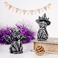 Miniatyrbild 5 av 5: Halloween-häxa Halloween-prydnader för katt Harts Gotisk häxkonst Halloween-dekoration Hembord (C)