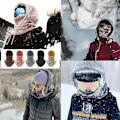 Miniatyrbild 4 av 5: Sherpa Huva Skidmask Vinter Balaclava Kallt Väder Vindtät Justerbar Varm Huva Skydd Hatt Mössa Halsduk-grå