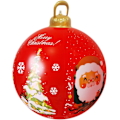 Miniatyrbilde 1 av 7: 60cm Stor Julerkule Oppblåsbar Utendørs Dekorasjon PVC Oppblåsbare Julepynt God Jul Store Ferie Dekorative Kuler (E)