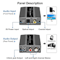 Miniatyrbilde 3 av 5: Optisk til RCA-konverter Lydkonverter Digital til Analog Lyd Koaksial til RCA-adapter 3,5 mm Aux W