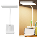 Miniatyrbild 1 av 5: LED-skrivbordslampa med pennhållare för telefon, 3 färglägen, steglös dimning, ögonvänlig, uppladdningsbar, liten skrivbordslampa för sovrum