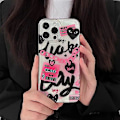Miniatyrbild 5 av 5: iPhone 14 Pro Skal Söt Collage Hjärta Kawaii Rolig Flickig Y2K Tryck Estetisk Design för Kvinnor Flickor Pojkar Mjuk TPU Skal