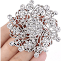 Miniatyrbild 2 av 5: Bröllops corsage smycken kristall elegant blomma krans brosch för kvinnor silverfärgad