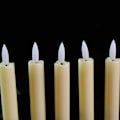 Miniatyrbillede 3 af 5: Flammeløse elfenbensfarvede spidslys, batteridrevne LED-lys med varm farve, 3D-væge, stearinlys, julehjem, bryllupsdekoration, 6 stk.