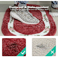 Miniatyrbild 3 av 5: Blommig badrumsmatta halkfri, maskintvättbar, absorberande mikrofiber entrématta, oval form ros