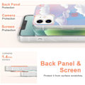 Miniatyrbild 5 av 5: Söt Transparent Kristallfodral för Iphone 12 6.1 Tum, Stötsäkert PC+ TPU Bumper Skyddande Omslag för Vit Moln Färg Himmel Design för Kvinnor, Flickor