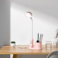 Miniatyrbilde 2 av 4: 2024, barneskrivebordslampe, skrivebordslampe med pennholder, automatisk fargeskiftende nattbordslampe, dimbar oppladbar LED-leselampe for barn (pin
