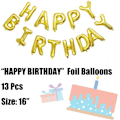 Miniatyrbild 2 av 4: Grattis på födelsedagen Banner Ballonger Set Barnfest Dekorationer Kit (guld)