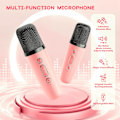 Miniatyrbild 4 av 7: Mini Karaoke-maskin för barn, Bärbar Bluetooth-högtalare med trådlös mikrofon, Julgåvor för flickor 4-10 år (Rosa)