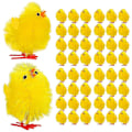 Miniatyrbilde 2 av 3: 60 stk Mini Kyllinger Plast Plysj Kylling Figurer Mini Kylling Figurer Påske Mini Statue Dekor