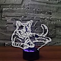 Miniatyrbild 2 av 4: 3D Nattlampa Katt Djur Touch Bord Optisk Illusion Lampor 7 Färgförändrande Ljus Heminredning Jul Födelsedagspresent