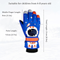 Miniatyrbild 2 av 5: Vinterskidhandskar för barn Blå Vattentäta Halksäkra Pekskärm Plyschfodrade Termiska Snowboardhandskar för barn Pojkar 4-8 år