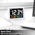Miniatyrbild 5 av 5: Färg Stor skärm Lcd Elektronisk skrivbordsväckarklocka med temperaturdatumvisning