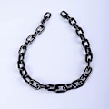 Miniatyrbilde 5 av 5: Wabjtam Delikate sorte lange akryl halskjeder Curb Link Chain Halskjeder Statement Chokers Y2k Halskjeder Tilbehør for kvinner eller menn tenåringer
