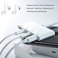 Miniatyrbillede 4 af 5: 4 i 1 hovedtelefonstikadapter og splitter til lydoplader, iPhone-hovedtelefonstik + dobbelt 3,5 mm hovedtelefonstik + opladningsport til iPhone 13 12 11 X 8 7 /