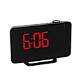 Miniatyrbild 1 av 4: 6-tums projektionsväckarklocka med snooze, digital LED-display, dubbel väckarklocka, FM-radio, fot