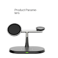 Miniatyrbilde 3 av 4: Magnetisk trådløs ladestasjon, 3 i 1 hurtiglader dokkingstasjon kompatibel med Iphone 12/13, pro, Pro Max, Mini, Iwatch 7/6/se/5/4/3/2, Airpods 2/