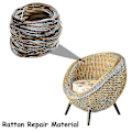 Miniatyrbilde 4 av 5: Kaffe Gradient Flat Syntetisk Rotting Flettemateriale Plast Rotting Til Strikk Og Reparasjon Stol Tab