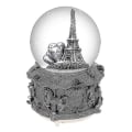 Pikkukuva 1 / 5: Pariisin Eiffel-tornin lumipallosoitin automaattisella lumisateella ja värikkäillä valoilla, 100 mm 6\" korkea JU