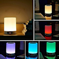 Miniatyrbild 3 av 5: Bluetooth-högtalare Dimbar sänglampa Touch Control Rgb 6 Färgförändrande nattljus väckarklocka bordslampor för sovrum