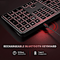 Miniatyrbild 2 av 4: Bluetooth Multi-enhets Bakgrundsbelyst Tangentbord Trådlöst Laddningsbart Tangentbord Med 7 Färger Bakgrundsbelysning Tangentbord För Pc Laptoptablet Imac
