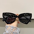 Miniatyrbild 2 av 2: Nya Fashion Cat Eye Solglasögon Vuxen Lyx Varumärke Designer Solglasögon för Vuxen Resande Solskydd Glasse y2k Gafas De Sol（blå）