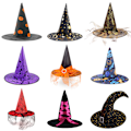 Miniatyrbild 5 av 5: Halloween häxhatt festdekoration böjd hörn nät pumpa tryck trollkarl häxhatt för barn(stil 3)