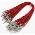 Miniatyrbild 1 av 3: 50 st Red Imitationsläder Snöre Halsband Snöre Bulk med Hummerlås, DIY Smycken Snöre & Halsband Tillverkning Snöre Röd -