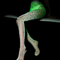 Miniatyrbild 5 av 5: Luminous Glowing Fishnet Strumpor Glöder I Mörkret Fishnet Strumpbyxor Leggings