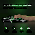 Miniatyrbild 4 av 4: Bluetooth Multi-enhets Bakgrundsbelyst Tangentbord Trådlöst Laddningsbart Tangentbord Med 7 Färger Bakgrundsbelysning Tangentbord För Pc Laptoptablet Imac