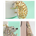 Miniatyrbilde 4 av 5: Søte dyre nøkkelringer for kvinner Bling Hedgehog nøkkelring for jentepung, veske eller bilheng, champagne