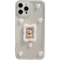 Miniatyrbild 1 av 5: iPhone 13 Pro Skal Söt Björnunge 3D Glimmande Y2K Glitter Lyxig Flickig Estetisk Personlig Design för Kvinnor Flickor Transparent Epoxiplast TPU Skal