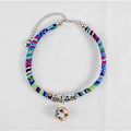 Miniatyrbild 1 av 5: Hund/Katt Halsband, Färgglatt Justerbart Halsband med Klocka, Bohemiskt Halsband med Anti-Kvävningsklocka för Katt och Hund (Blå)