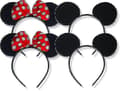 Set med 4 Mickey Mouse-ører Hodebånd Minnie Mouse-ører Damer Jenter Mickey Mouse-ører