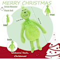 Miniatyrbild 3 av 5: Tomte Plush Leksak Grön Monster Plush Dock För Pojkar Och Flickor, Juldekoration