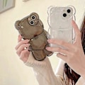 Miniatyrbild 5 av 5: Söt 3D Björnfodral för iPhone 13 Pro Max - Vit, Kawaii Stötskyddande Bumper för Kvinnor & Flickor