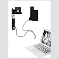 Miniatyrbillede 2 af 5: Indbygget højttaler til bærbar computer til X240 X250 X230s X260 X270 bærbar computer venstre og højre højttalere lyd sort