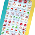 Miniatyrbild 4 av 5: 3 ark 5D Stereoskopisk Präglad Jul Nagelstickers Snöflinga Jultomte Snögubbe Nagel Dekaler Självhäftande Vinter