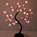 Miniatyrbillede 2 af 5: Bordplade Bonsai Træ Lys Med LED Kirsebær Blomster Træ Lampe