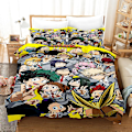 Miniatyrbild 1 av 2: 3D Digitaltryck Cartoon My Hero Academia Quilt Cover Pillowcase Sängkläder Tredelad Set YXX17 180*200cm -ZHENV（180*200cm）