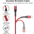 Miniatyrbilde 5 av 5: Multi-laderkabel, USB-ladekabel, lader av type C, telefonlader - Snngv (rød)