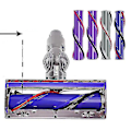 Miniatyrbilde 3 av 4: Børstevalse for Dyson V8 støvsuger, sammenlignet med del 967485-01