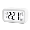 Miniatyrbild 1 av 5: Alarm Snooze Elektronisk Smart Klocka Nattljus Termometer Digital Led Display（Vit）