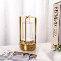 Miniatyrbillede 1 af 5: Lumison Crystal Lantern Bordlampe, lumison Krystallampe, bærbar Metal Bordlampe, 3 farver Genopladelig Led Lampe - Snngv（Guld）
