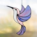 Miniatyrbild 3 av 5: Hängande kolibri solfångare iögonfallande akryl bryter solljus romantisk kolibri prydnad för hem (gul)