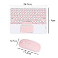 Miniatyrbild 5 av 5: Retro Rund Tablet Bluetooth Tangentbord Mus Set-rosa