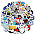 Miniatyrbild 1 av 3: Elektronikdekaler Programmering/teknikdekaler för dator/laptop/telefon