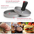 Miniatyrbild 3 av 5: Hamburgarepress, Burger Patty Maker, Icke-klibbig Burger Press Patty Maker Formring Med 100 Pattypapper, Aluminium Hamburgarepatties Maker För Kött Veg